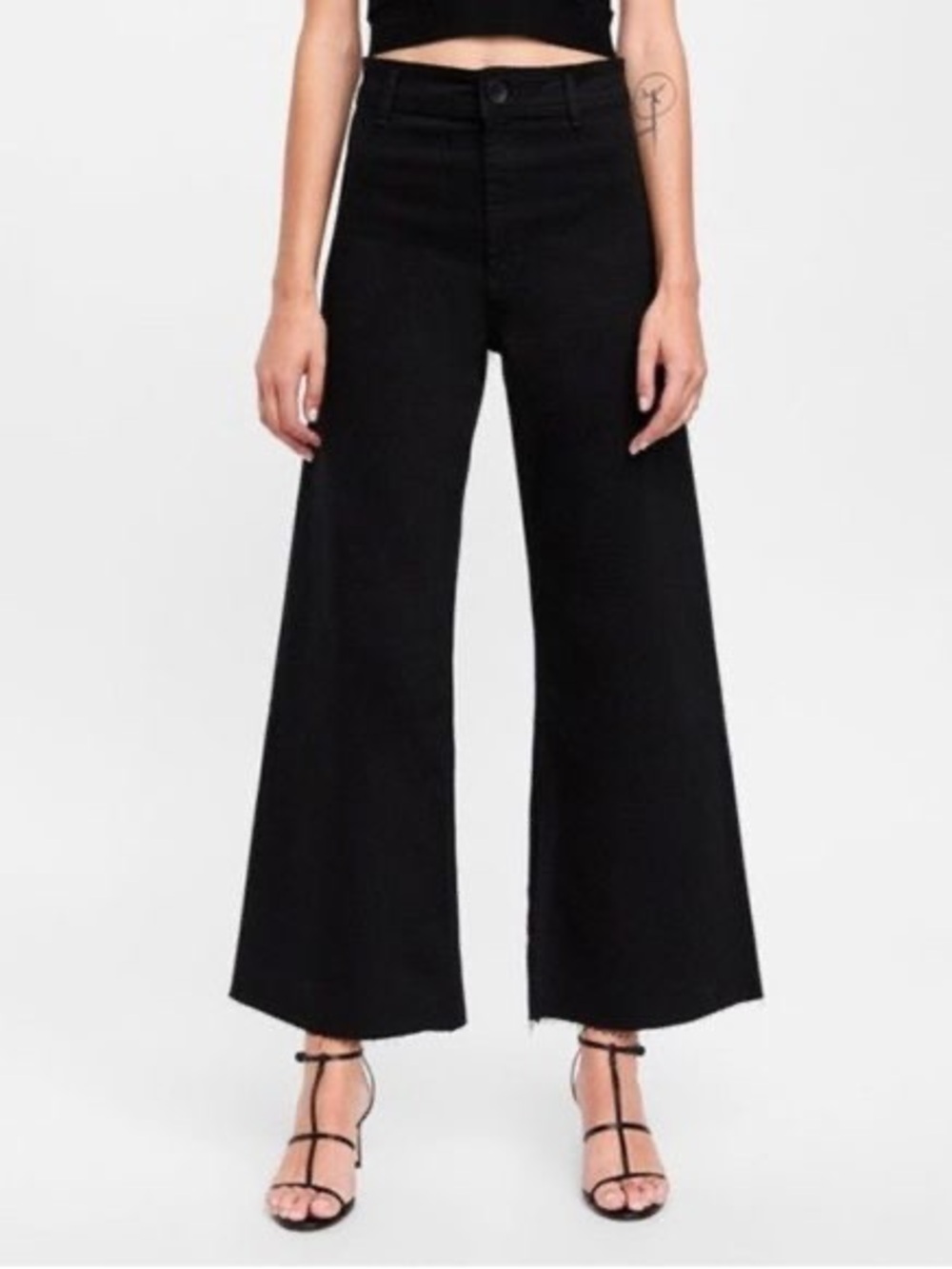 Zara Woman The Marine Straight Jeans | Black/Grey Wash | 6